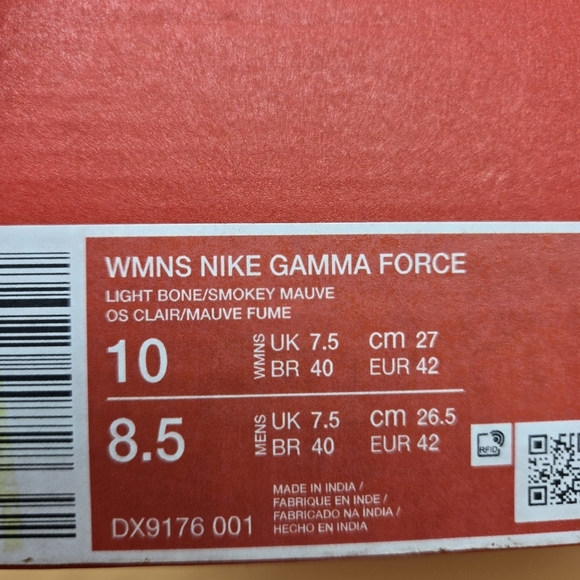 New Nike Gamma Force Light Bone Smokey Mauve Women's Shoes Size 10 - Picture 8 of 8
